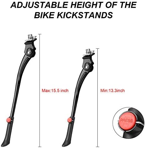Boao Cycling Side Kickstand Adjustable Bicycle Support Stand Aluminum Alloy Bike Support Stand with 8 mm Hexagon Wrench for 24, 26