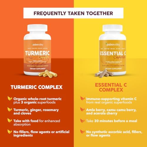 Paleovalley Organic Turmeric Complex, with Ginger & Black Pepper, Superfood