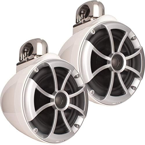 Wet Sounds 2 ICON 8" White Fixed Clamp Tower Speakers- Pair White (Renewed)