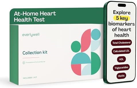 Everlywell Heart Health At-Home Lab Test for Women and Men, Measures Cholesterol, Triglyceride and HbA1c Levels, Accurate Blood Analysis