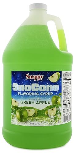 Snappy Green Apple Sno Cone Syrup, 1 Gallon (128 oz), Ready to Use for Snow Cone Machines and Shaved Ice