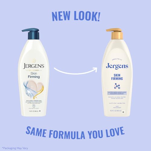 Jergens Skin Firming Body Lotion for Dry to Extra Dry Skin, Skin Tightening Cream with Collagen and Elastin, Dermatologist Tested, Hydralucence Blend Formula, 16.8 Oz | Tightening Cream for Dry Skin, Smoothes and Tones, Collagen and Elastin Formula, Derm…
