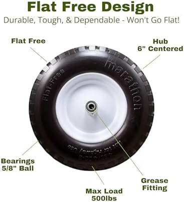 Marathon 00047 16" Knobby Flat Free Wheelbarrow Tire