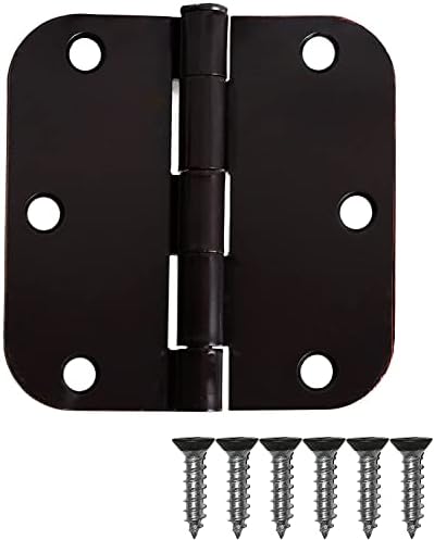 Ilyapa Door Hinges, 3.5x3.5 Inch - Satin Nickel, 18 Pack, Includes Mounting | 5/8 Inch Radius Corners, For Standard Interior Doors, Satin Nickel Finish, Screws