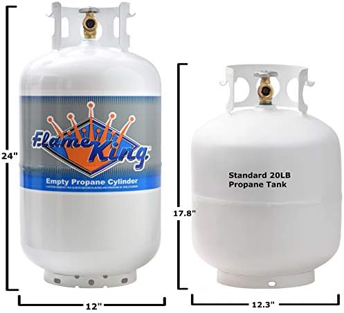 Flame King YSN-301 30 Pound Steel Propane Tank Cylinder with Type 1 Overflow Protection Device Valve DOT and TC Compliant
