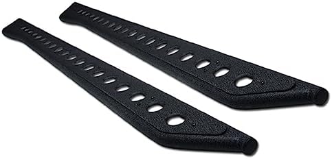 7422450392369 Compatible with 2022-2023 Toyota Tundra CrewMax (Crew) Cab Textured Black Round Pattern Rock Slider Rocker Style Side Step Rail Nerf