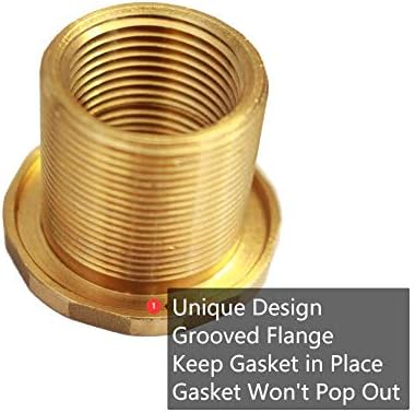 RBS022 Brass Rain Barrel Spigot(3/4" Quarter Turn Ball Valve w/ Bulkhead Fitting and Thread Tape)