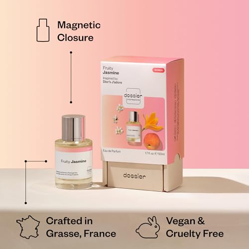 Dossier - Fruity Jasmine - Inspired by J'adore - Women EDP | 1.7 fl oz (50ml) - Jasmine Perfume - Fruity Jasmine Eau de Parfum for Women - Jasmine Oil