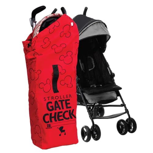 J.L. Childress Gate Check Bag for Umbrella Strollers - Travel Bag for Airplane, Fits Most Single Umbrella Baby Strollers, Airport Accessories for Gate Check, Flying Essentials - Red