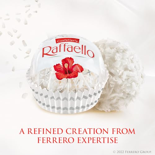 Raffaello Coconut Almond Pralines in Metal Tin Box 30 Individually Wrapped Treats, Perfect for Gifting, 10.6 oz