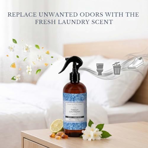 Abbey & Sullivan Odor Eliminating and Refreshing Linen and Room Spray, Fresh Laundry, 16 oz