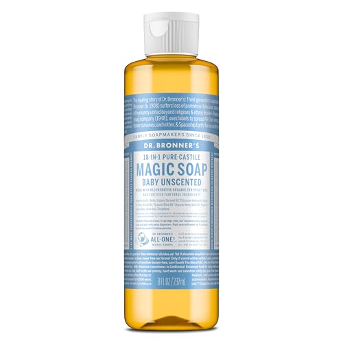 Dr. Bronner's Baby Unscented Pure-Castile Liquid Soap, No Fragrance, 16 oz, 2-Pack