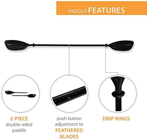 LIFETIME 91076 Lite Elite Kayak Paddle, Black, 86.6 inches
