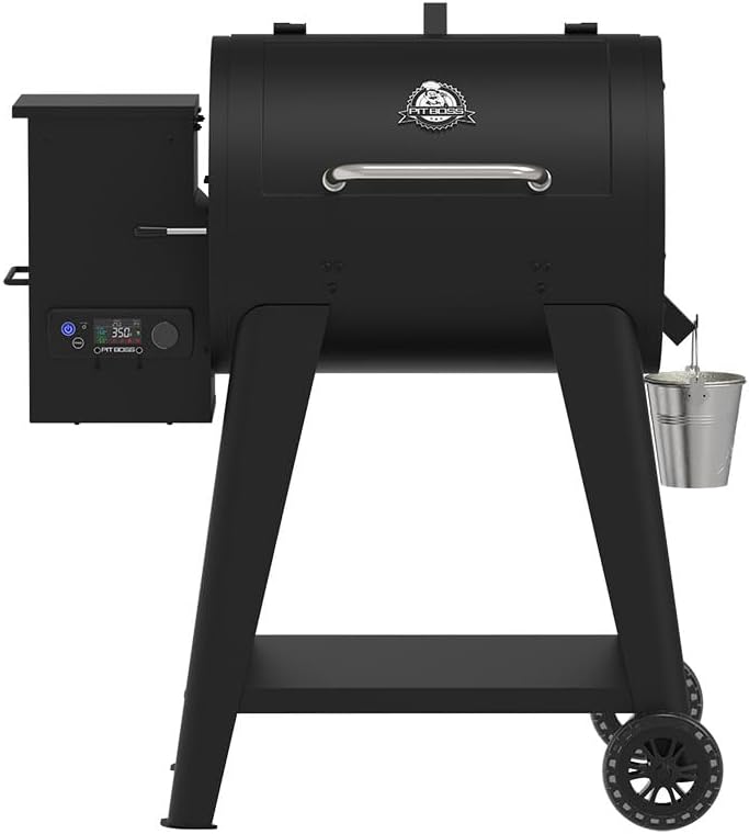 Pit Boss 500 FB2 Series Wood Pellet Grill & Smoker with Flame Broiler and LCD Digital Controller, 518-Sq. In. Cooking Space, 180°F to 500°F Temperature Range, Meat Probe, 5 lb. Pellet Hopper, Black