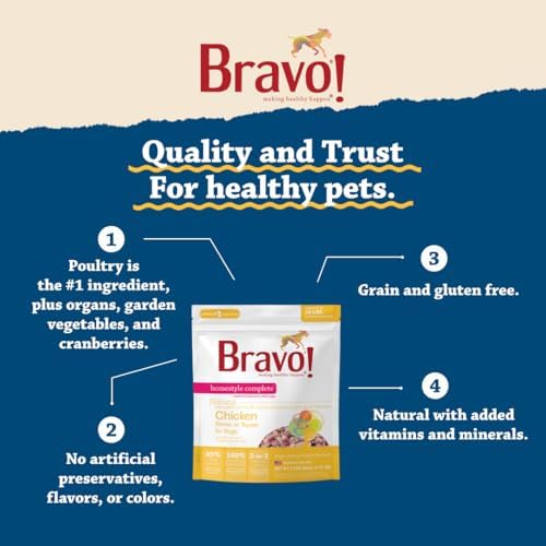 Bravo! Homestyle Complete Freeze Dried Raw Dog Food, Beef, 2 Pounds | Whole Food Ingredients, Rehydrate with Water for Up To 9 Pounds of Food, Use as Meal or Food Topper, Grain Free, Gluten Free