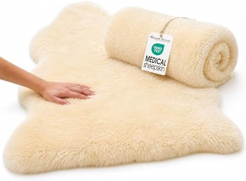 Medical Sheepskin for Bedsores, Oeko-Tex Lambskin Pad 24 x 41 in, Shorn | Dense shorn medical lambskin helps relieve pressure points on bed