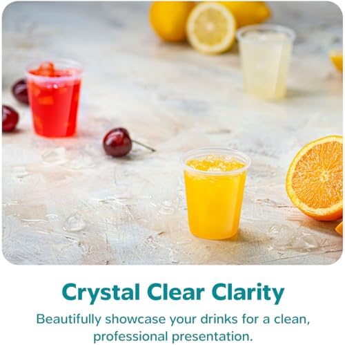 GUSTO 7 oz Clear Plastic Cups [500 Count] Disposable Cold Drinking Cups