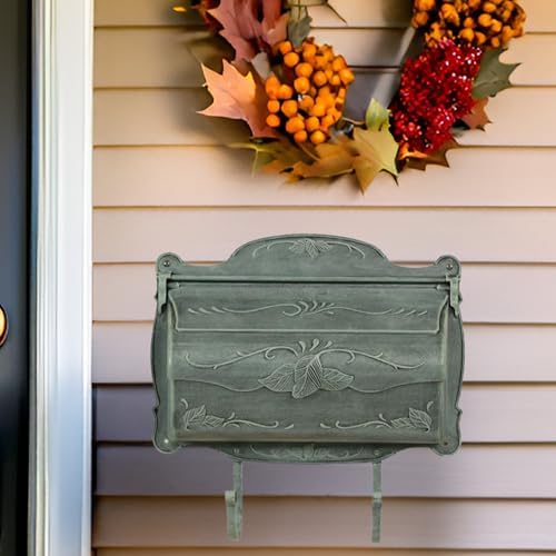 Special Lite Floral Horizontal Wall Mount Mailbox - Black Aluminum Mailbox for Wall Mount - SHF-1001-BLK