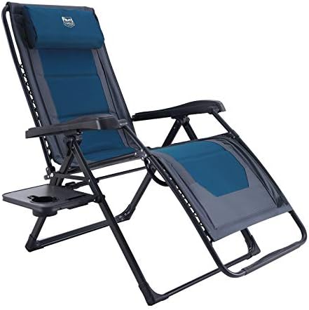 TIMBER RIDGE Zero Gravity polyester Chair Oversized Recliner 350lbs Capacity Patio Lounge Chair Padded Lawn Chair with Headrest XXL for Outdoor