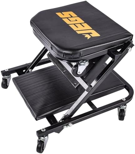 JEGS 2-in-1 Folding Creeper & Z-Seat | 2-in-1 Folding Creeper & Z-Seat for supporting the driver or passenger in the vehicle; steel construction