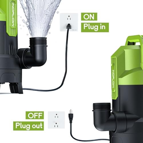 Sump Pump 3/4 HP 3430GPH Submersible Water Pump with 20ft Cord, Utility Pump for Pool Draining, Basement, Backyard Flooding, Quick-Connect Design