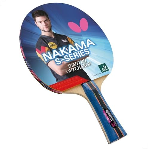 Butterfly Nakama S-9 Table Tennis Racket – ITTF Approved Ping Pong Paddle – Pan Asia Table Tennis Rubber and Thick Sponge Layer Ping Pong