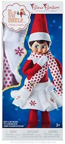 The Elf on the Shelf: A Christmas Tradition Girl Scout Elf (Brown Eyed) with Claus Couture Collection Snowflake Skirt & Scarf Outfit