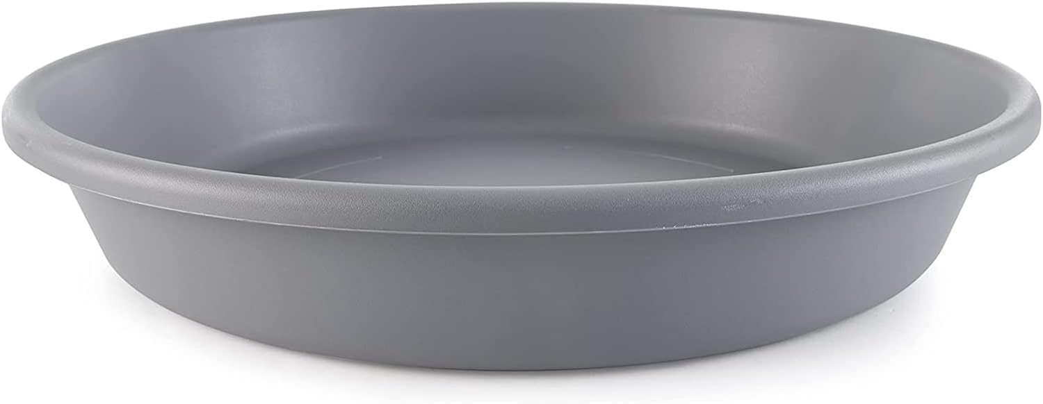 The HC Companies 14 Inch Round Plastic Classic Plant Saucer - Indoor Outdoor Plant Trays for Pots - 14"x14"x2.5" Sandstone