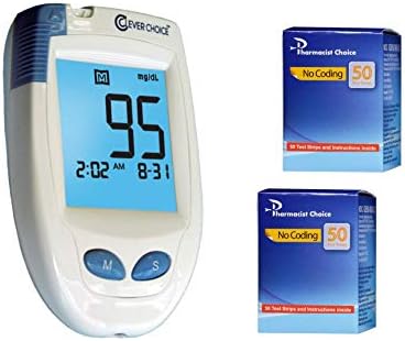 HD Blood Glucose Meter with Pharmacist Choice 100 Test Strips for Glucose Monitor