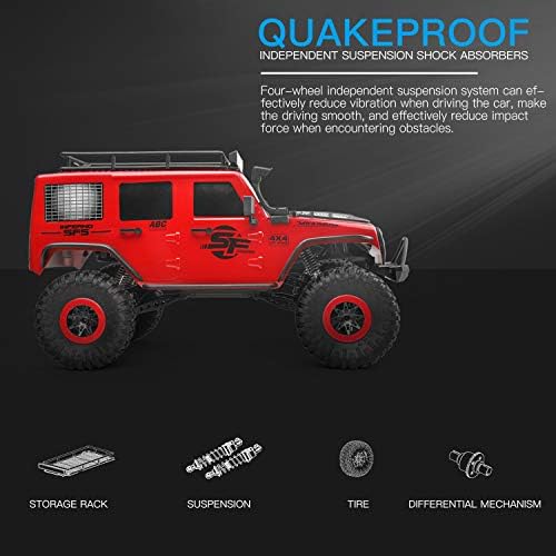 GoolRC WLtoys 104311 RC Car, 1/10 Scale 4WD 2.4Ghz Remote Control Car, Brushed Motor Off-Road Crawler Car RTR for and Adults