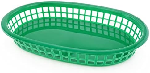 New Star Foodservice Fast Food Baskets, 10.5 x 7 Inch, Set of 12, Green
