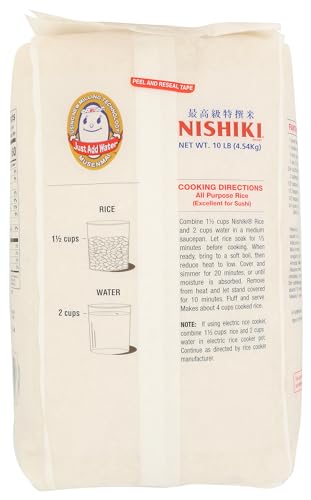 Nishiki Premium Rice, Medium Grain,15 Pound (Pack of 1)