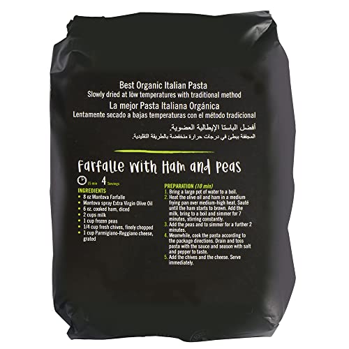 Mantova Organic Italian Farfalle Bowtie Pasta, 1 lb (Pack of 4), made of Organic durum wheat semolina.
