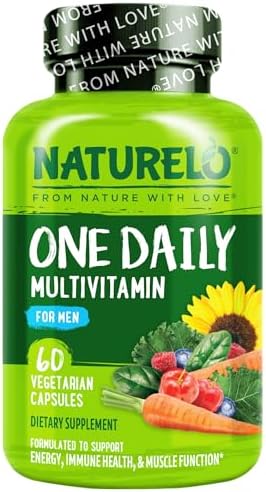 NATURELO Multivitamin for Men - One Daily, 60 Vegetarian Capsules | Vitamins, minerals & organic whole foods, non-GMO
