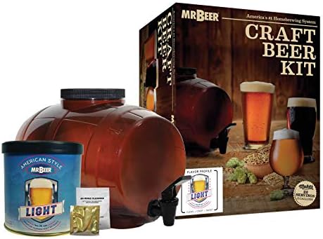 Mr. Beer - Craft Beer Making Kit (2 Gallon) Complete DIY Home Brew Set | Beer Making Kit for Beginners Everything Included | Reusable 25 oz Bottles | 2 Gallon Keg | Golden Ale