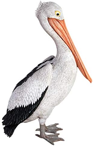 Design Toscano Coastal Decor Ocean's Perch Pelicans Garden Bird Statue, 9 Inch Wide, 24 Inch Tall, Cast Stone Resin, Full Color Finish