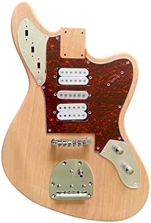 DIY Electric Guitar Kit Beginner Kit Right Handed Jazzmaster Style | 6 String, Mahogany Body, Mahogany Neck, Rosewood Fretboard, Chrome Hardware