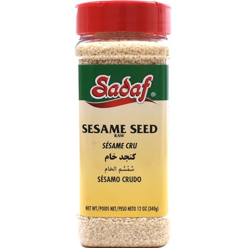 Sadaf Black Sesame Seeds - Sesame Seeds for Cooking and Food Flavoring - Spice Mediterranean Cuisine - Semillas de Ajonjoli - Kosher - 3 Oz Resealable Bag