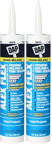 DAP Alex Flex Premium Molding & Trim Siliconized Sealant, White, 10.1 Oz (7079818542)