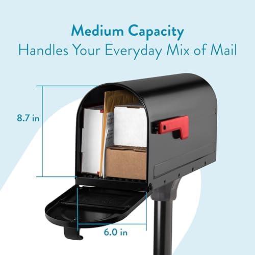 Architectural Mailboxes 7680B-10 MB1 Mount Mailbox and In-Ground Post Kit, Medium, Bl
