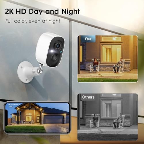 Geekee Security Cameras Wireless Outdoor 2-Way Talk Battery Powered Wi-Fi Cameras for Outside and Indoor 2K Night Vision AI Motion Detection Siren