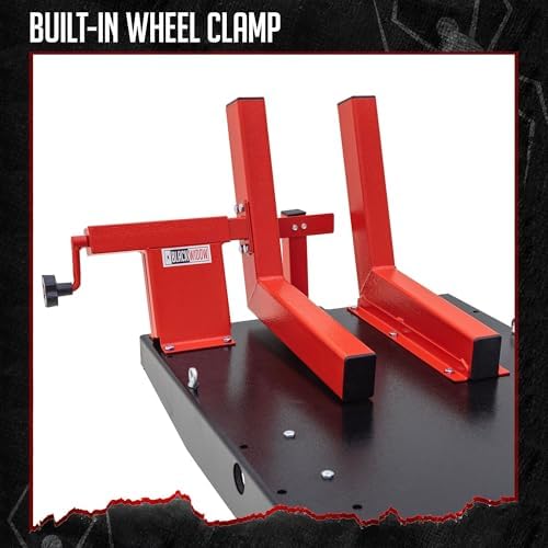 Motorcycle Lift Table, Pneumatic, 1,500 lb, ProLift, 31.25" H, Black Widow | Jack included, raise bike for service, maintenance, repair, handy, compressed air (compressor not included), push mower