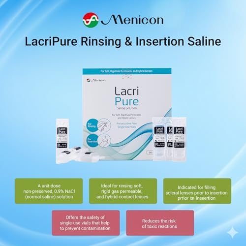 Menicon LacriPure Saline Contact Lens Solution 5ml 98 vials 3 Months Supply