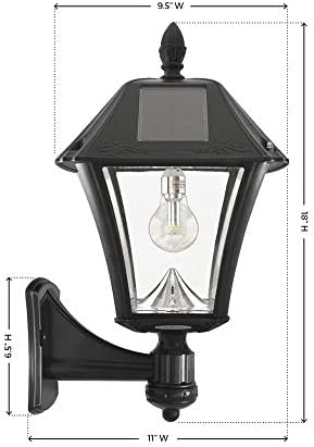 Gama Sonic Baytown II Bulb White Outdoor Solar Light, Single Post Light with 3 Mounting Options, 3in. Fitter for Lamp Posts