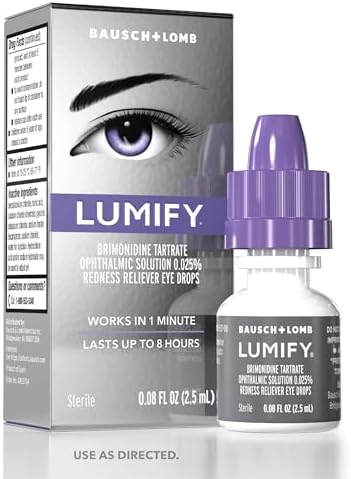 LUMIFY Redness Reliever Eye Drops, for Whiter & Brighter Looking Eyes, 0.08 Fl Oz (2.5 mL)