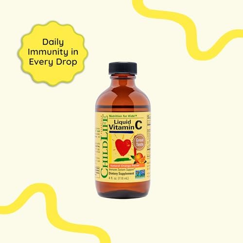 CHILDLIFE ESSENTIALS Liquid Vitamin C Low Sugar Kids, 4 Fl Oz (Pack of 3) | Pure Vitamin C Liquid Supplement, Toddlers, Babies, Immune System Support