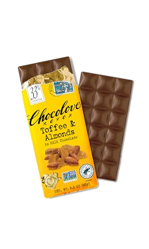 Chocolove - Milk Chocolate Bar Toffee & Almonds - 3.2 oz.