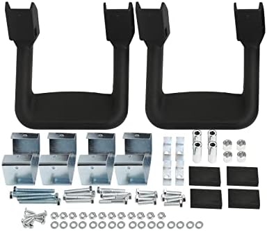 2 Pieces (1 Pair) Black Powder Coated Truck Side Step Set, Includes Mounting Brackets - Fits Various Trucks Compatible for Chevy (Chevrolet), Ford