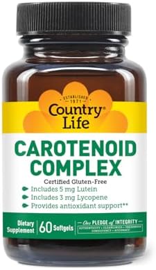 Country Life Carotenoid Complex with Lutein and Lycopene, 60 Softgels | Antioxidant support with beta-carotene