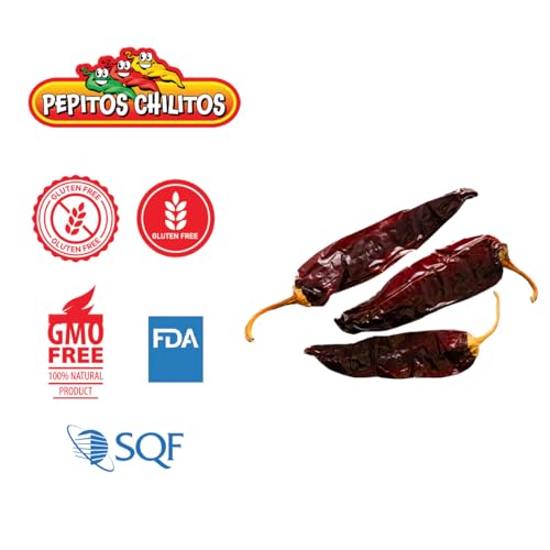 PEPITOS CHILITOS Chile Guajillo 16 oz. Resealable Bag - Natural and Premium - Great For Mexican Recipes Like Salsa, Tamales, and Stews.